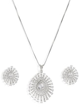 Dazzling CZ Sunburst Jewelry Set