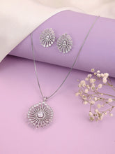 Dazzling CZ Sunburst Jewelry Set