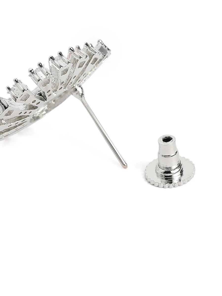 Dazzling CZ Sunburst Jewelry Set