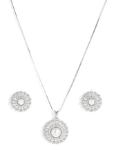 Elegant Faux Pearl and CZ Floral Duo