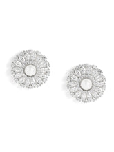 Elegant Faux Pearl and CZ Floral Duo