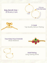 Peora Tradintional Floral Sparkle Payal - Gold
