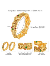 Peora Nakshi Lakshmi Ruby Emerald Bangles