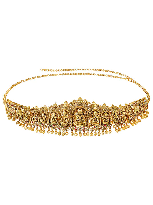 Traditional Laxmi Motify Belly Chain - Gold
