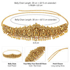 Traditional Laxmi Motify Belly Chain - Gold