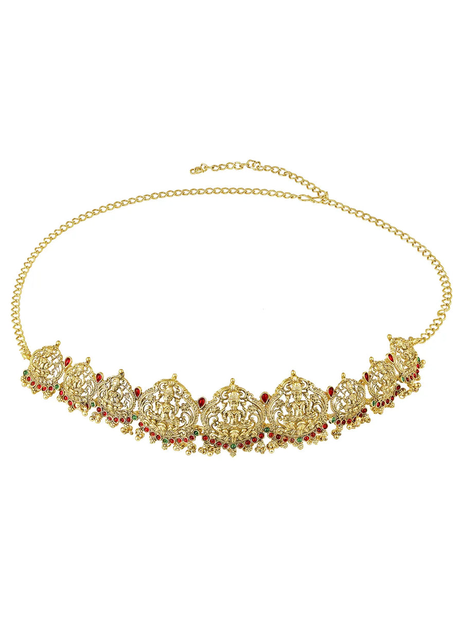 Laxmi Inspired Floral Waist Chain - Gold