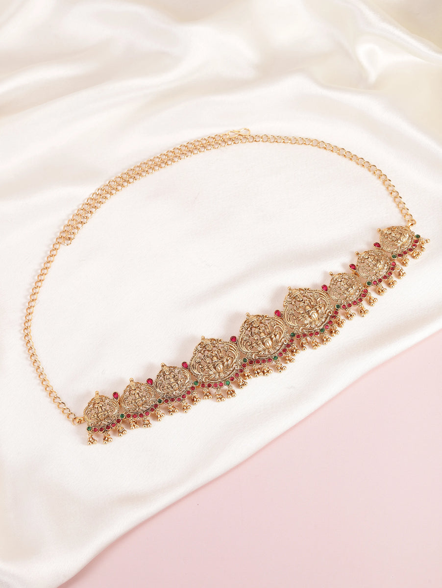 Laxmi Inspired Floral Waist Chain - Gold
