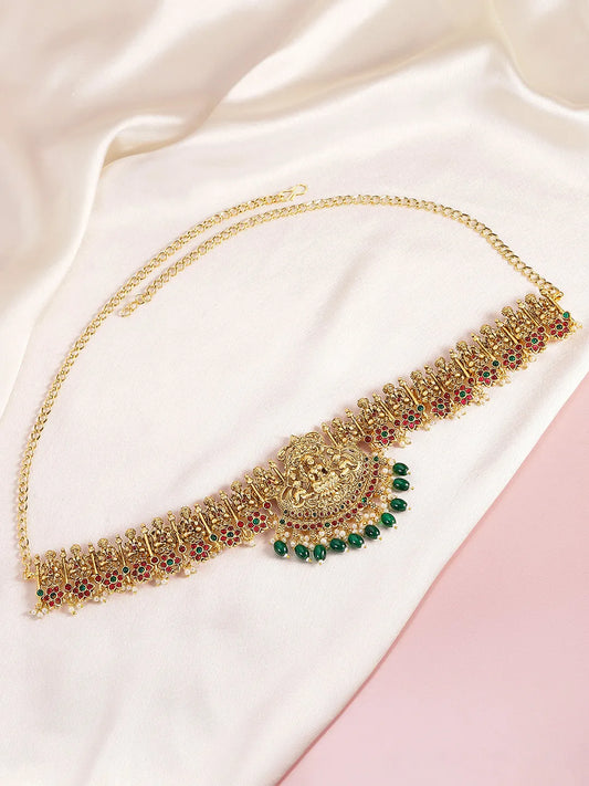 Heritage Laxmi Motif Belly Chain - Gold