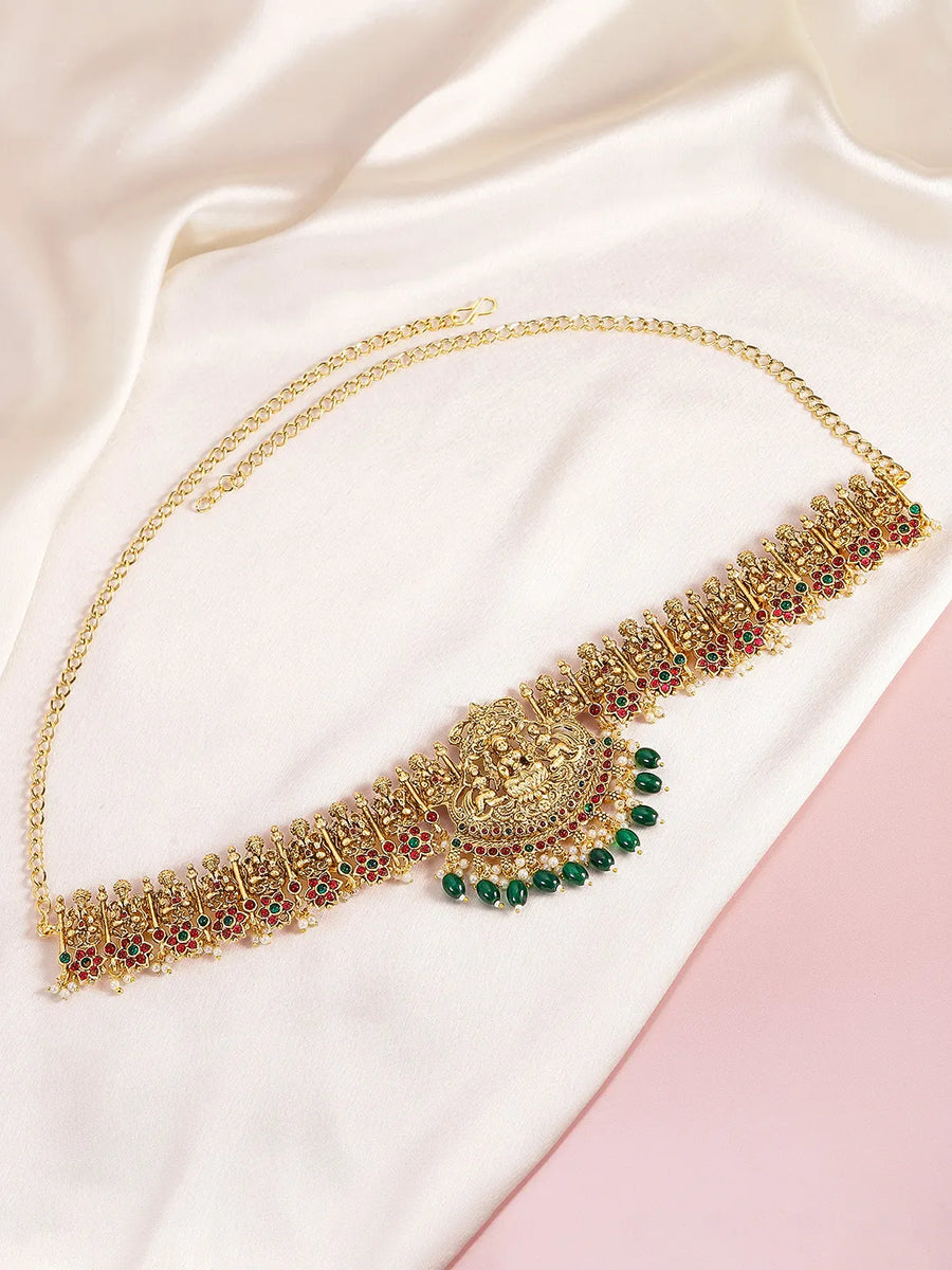Heritage Laxmi Motif Belly Chain - Gold