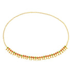 Gleaming Ruby Accent Belly Chain - Gold
