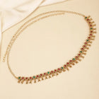 Gleaming Ruby Accent Belly Chain - Gold