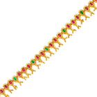 Gleaming Ruby Accent Belly Chain - Gold