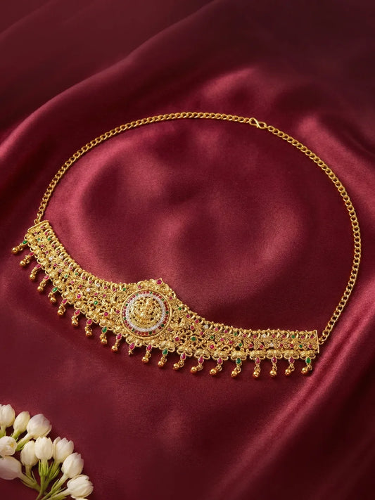 Peora Royal Lakshmi Ruby Emerald Bridal Waist Belt