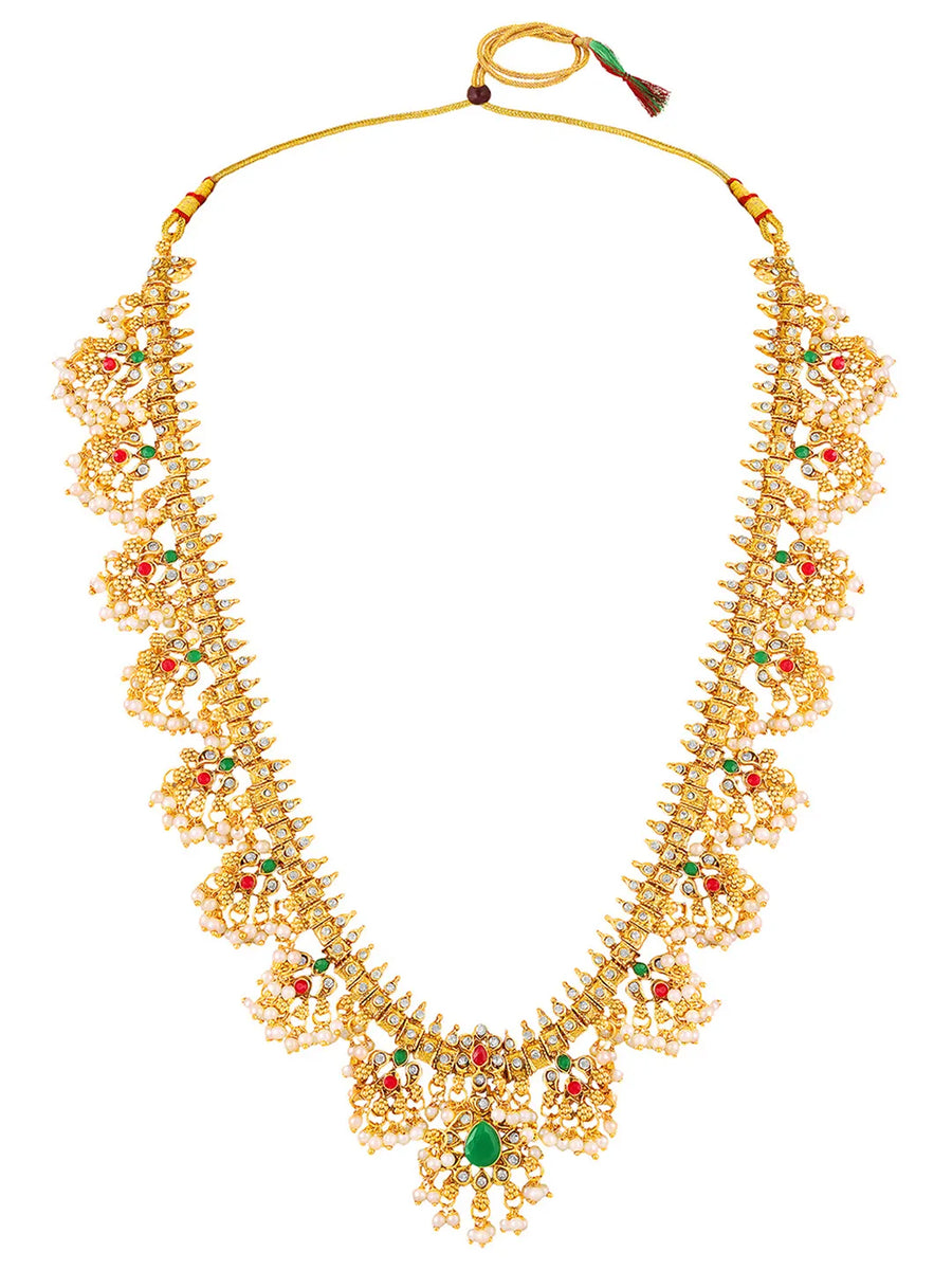 Peora Bridal Pearl Guttapusalu Necklace Set