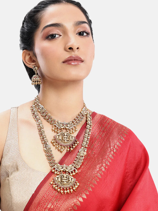 Peora Traditiional Temple Bridal Set - Gold