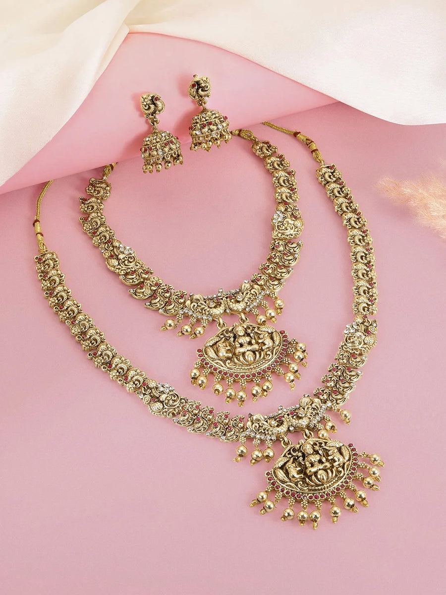 Peora Traditiional Temple Bridal Set - Gold