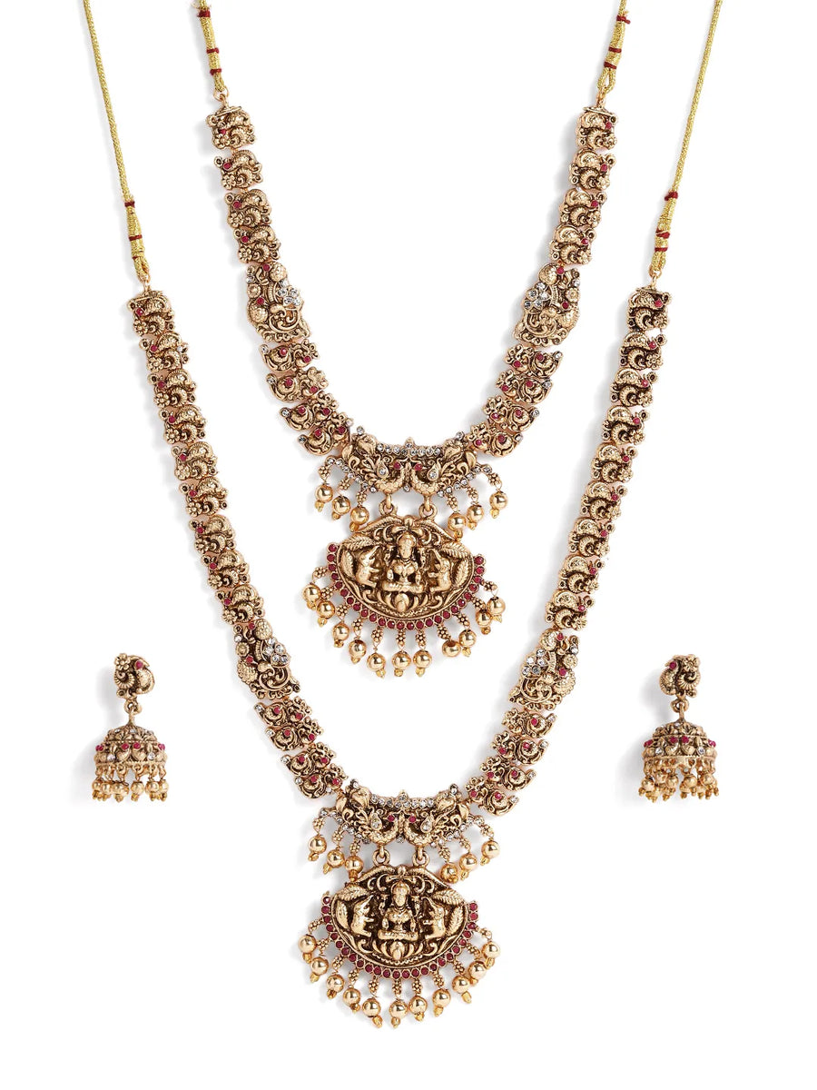 Peora Traditiional Temple Bridal Set - Gold