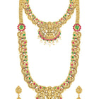 Peora Mahalaxmi Temple Bridal Set - Gold