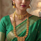 Peora Mahalaxmi Temple Bridal Set - Gold