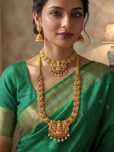Peora Mahalaxmi Temple Bridal Set - Gold