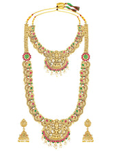 Peora Mahalaxmi Temple Bridal Set - Gold