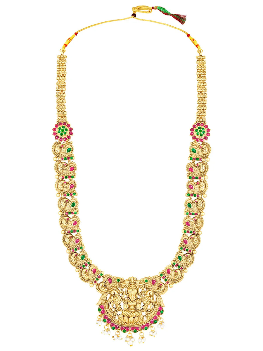 Peora Mahalaxmi Temple Bridal Set - Gold