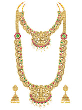 Peora Mahalaxmi Temple Bridal Set - Gold
