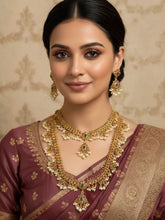 Peora Jaadu Green & Rani Pink Necklace Bridal Set