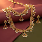 Peora Jaadu Green & Rani Pink Necklace Bridal Set