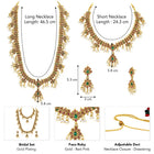Peora Jaadu Green & Rani Pink Necklace Bridal Set