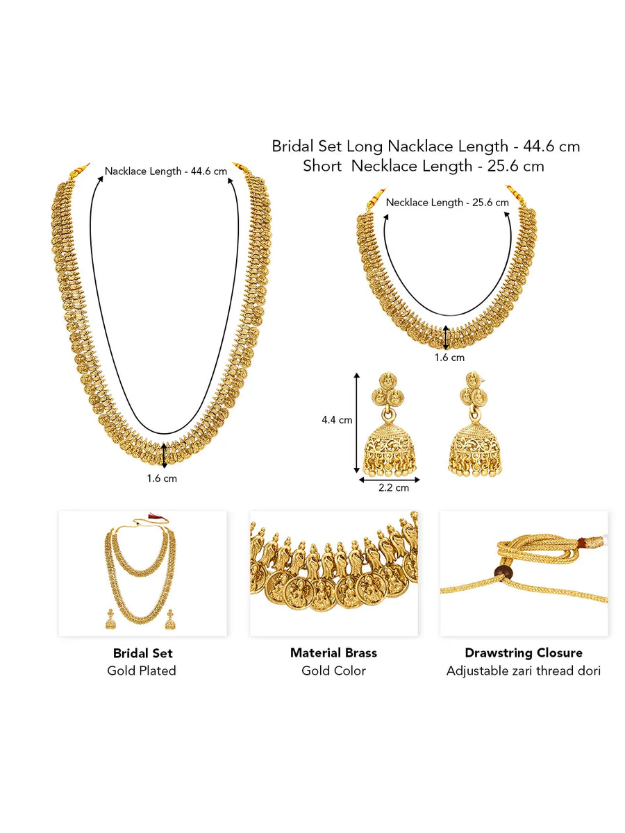 Peora Traditional Kasumala layer Bridal Set - Gold