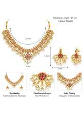 Royal Look Faux Kundan Beads Necklace Set - Gold