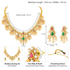 Graceful Ethnic Kundan Beads Necklace Set - Gold