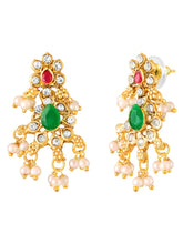 Graceful Ethnic Kundan Beads Necklace Set - Gold