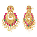 Peora Lakshmi Chandbali Earrings with Pearl Drops