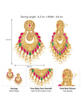 Peora Lakshmi Chandbali Earrings with Pearl Drops