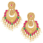 Peora Lakshmi Chandbali Earrings with Pearl Drops