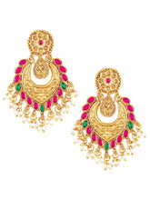 Peora Lakshmi Chandbali Earrings with Pearl Drops