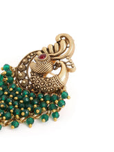 Peora Peacock Green Dangle Earrings - Gold