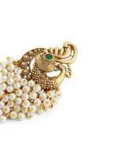 Peora Peacock White Dangle Earrings - Gold