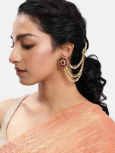 Peora Layered Pearl Drape Ear Chain - Gold