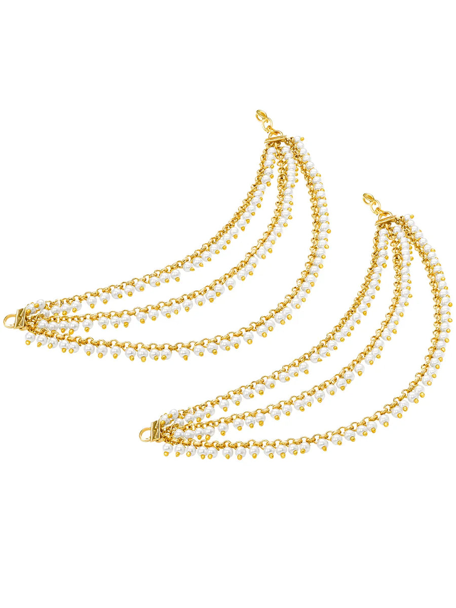 Peora Layered Charm Drape Ear Chain - Gold