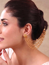 Peora Layered Charm Drape Ear Chain - Gold