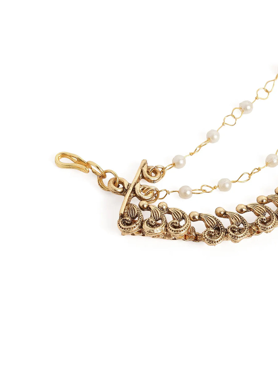 Peora Royal Cascade Drape Ear Chain - Gold