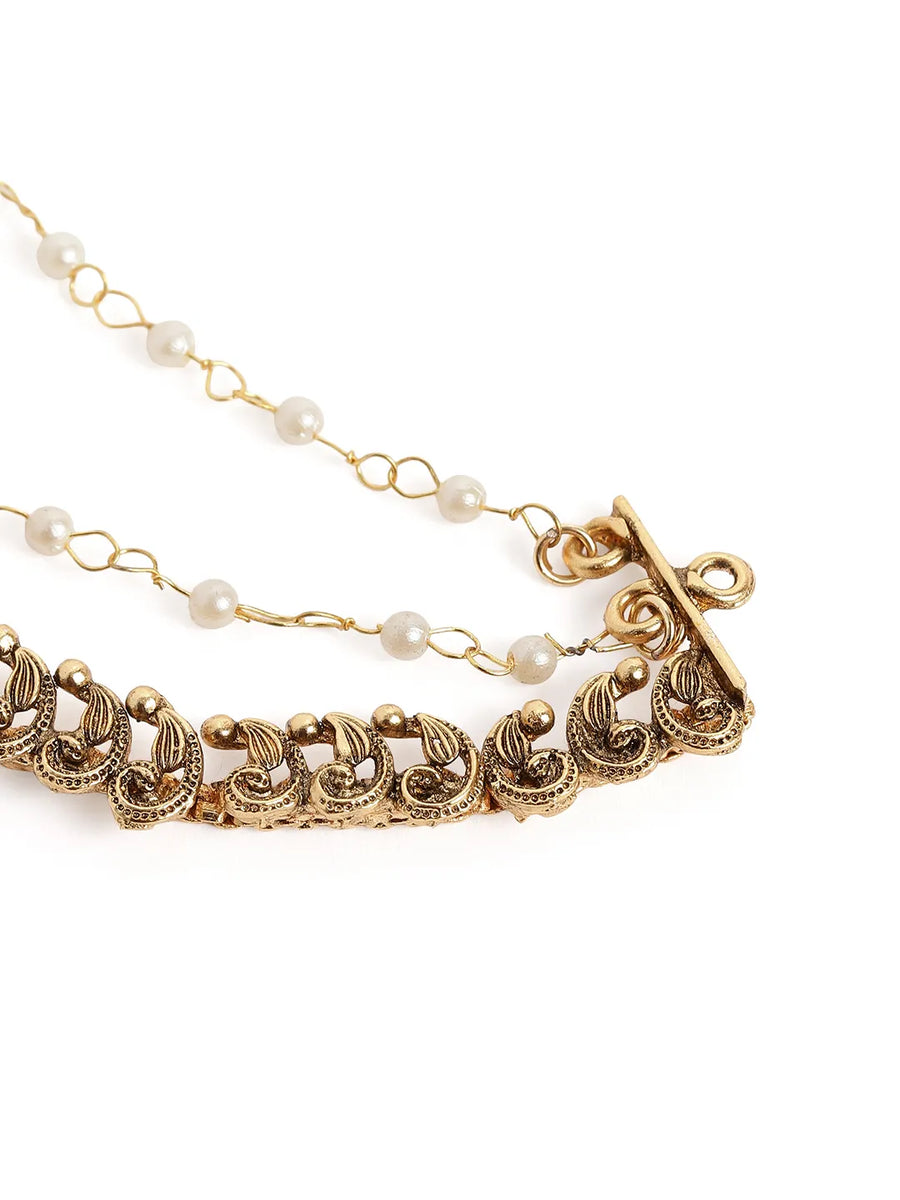 Peora Royal Cascade Drape Ear Chain - Gold