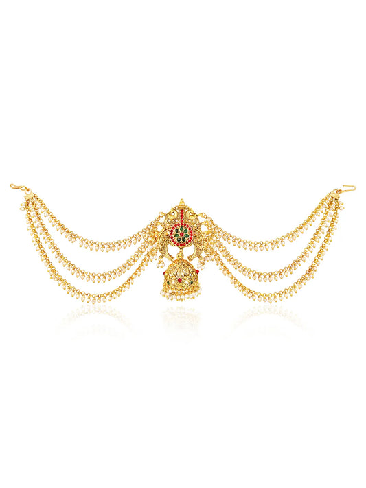 Royal Look Juda Pin with Jhumka Charm - Gold