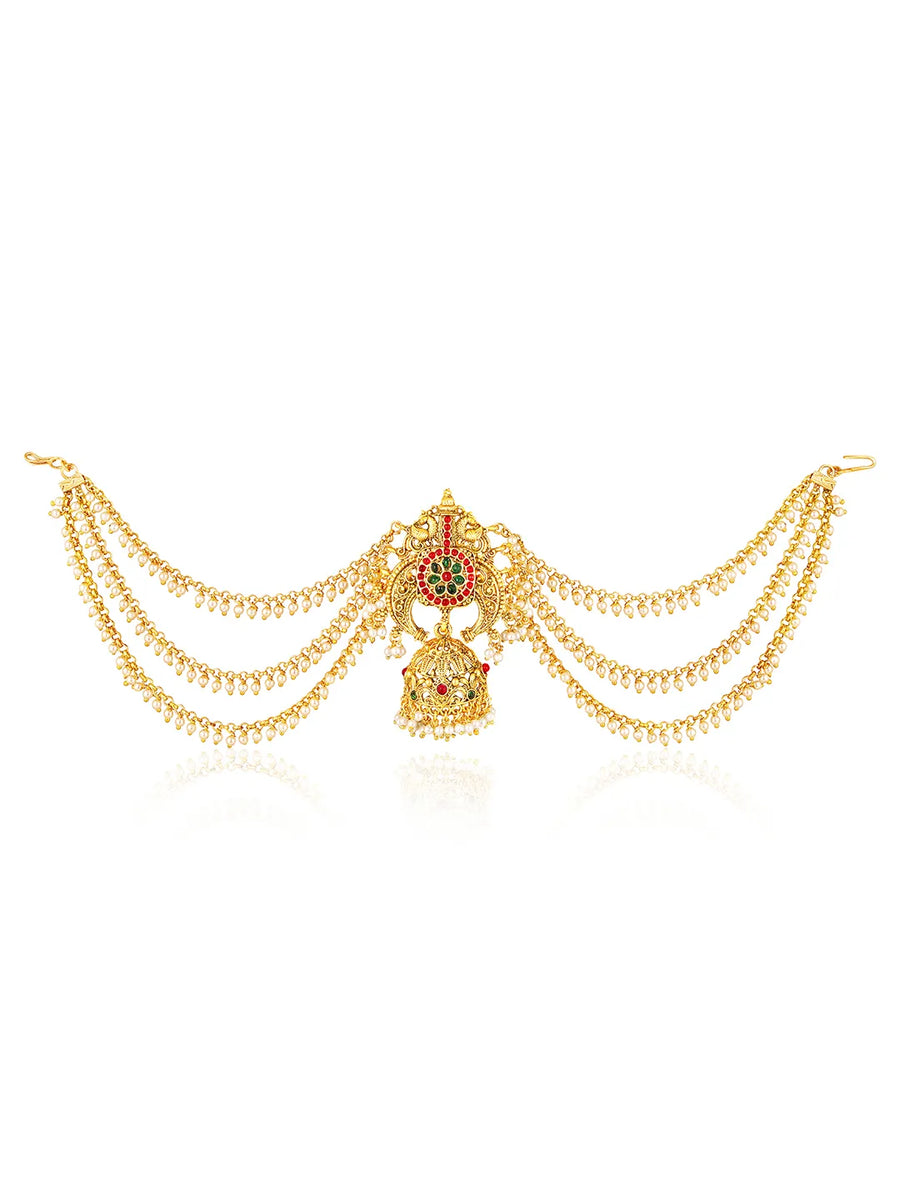 Royal Look Juda Pin with Jhumka Charm - Gold
