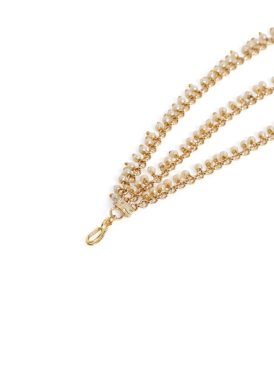 Peora Royal Ruby Green Bridal Juda Pin - Gold