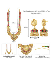 Laxmi Motif Faux Kundan Necklace Set - Gold