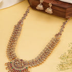 South Indian Temple Laxmi Necklace Set - Gold